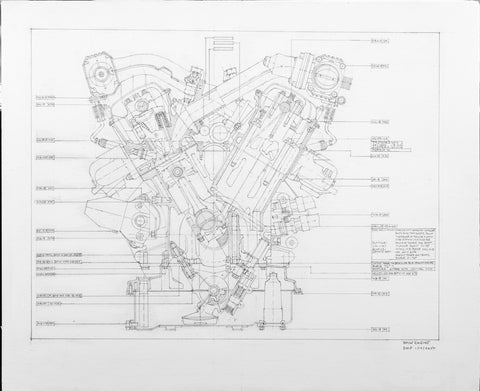 BMW Engine Blueprint Drawing